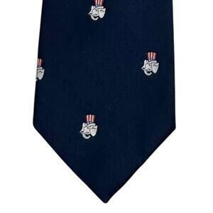 VTG Alynn Neckwear Blue Patriotic Elephant Tie Republican GOP Novelty USA 1982